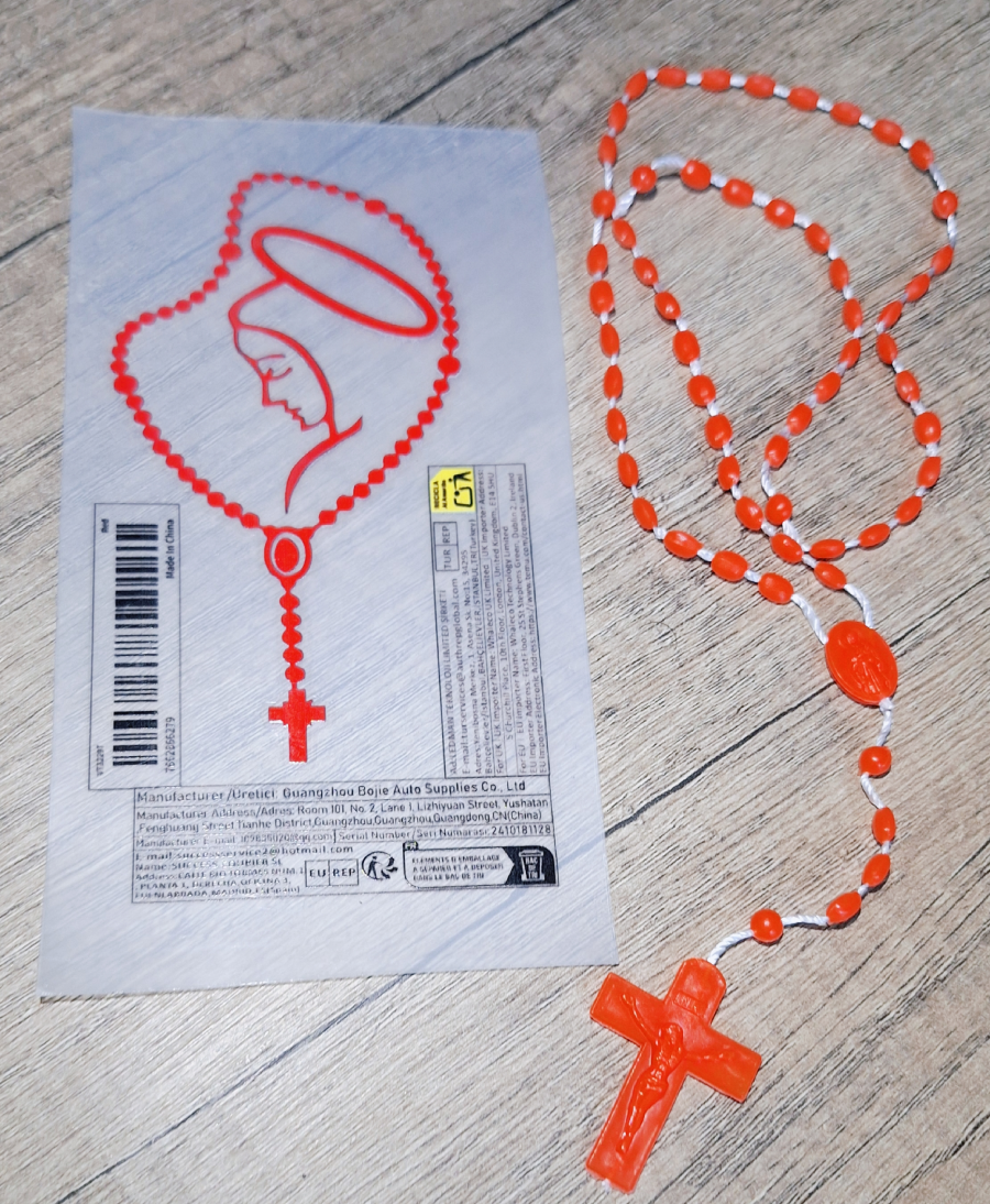 Rosary – red (car window)