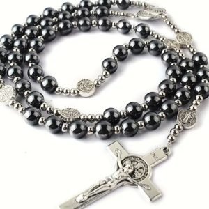 Rosary - black with silver