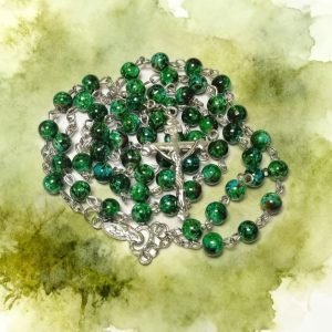 Rosary - marbled green